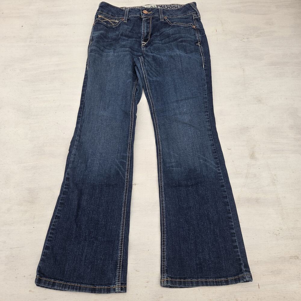 Ariat R.E.A.L. Denim Perfect Rise Bootcut Jeans Womens 31S Blue Dark Wash READ